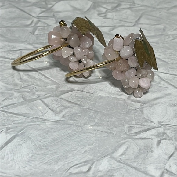 Set of 12 natural stone and brass grape cluster napkin rings mcm boho - Picture 13 of 16